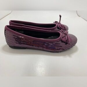 Rachel Shoes Girls Plum Sequin Ballet Flats Size 1